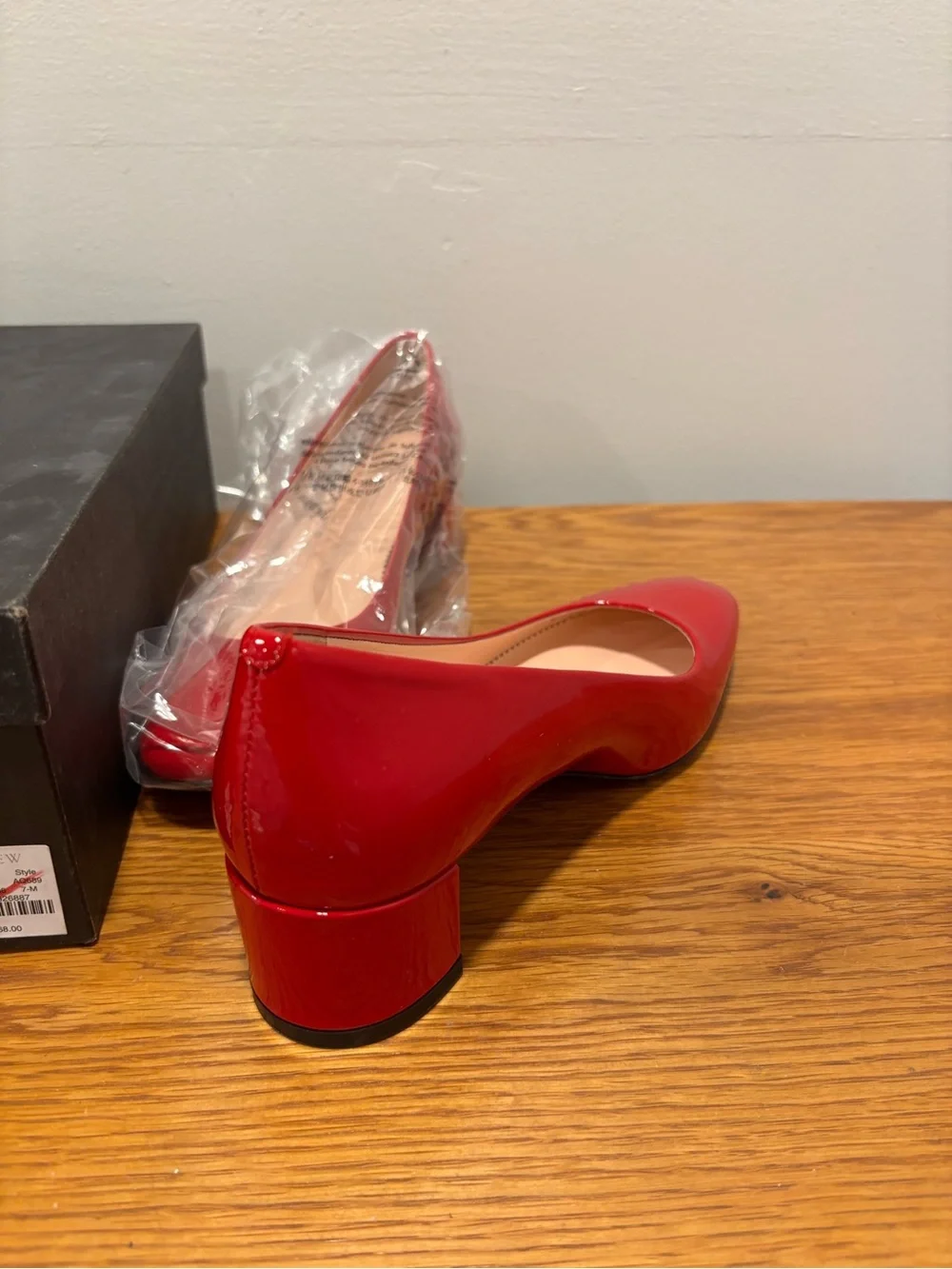 J. Crew Women’s Red Patent Classic Block Heel Pump